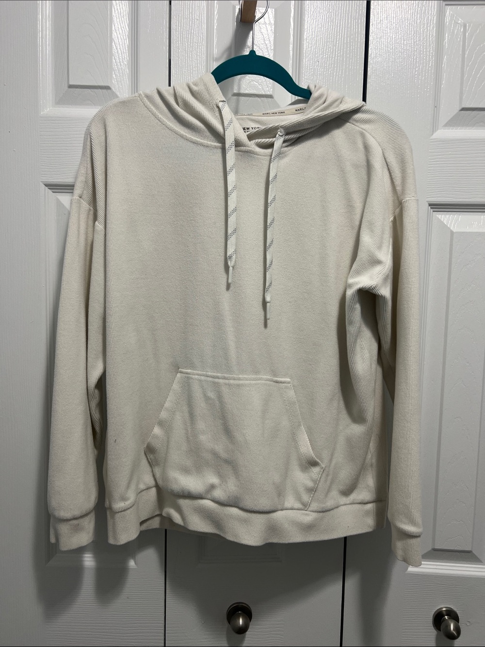 Marc New York Cream Hooded Pullover Sweatshirt